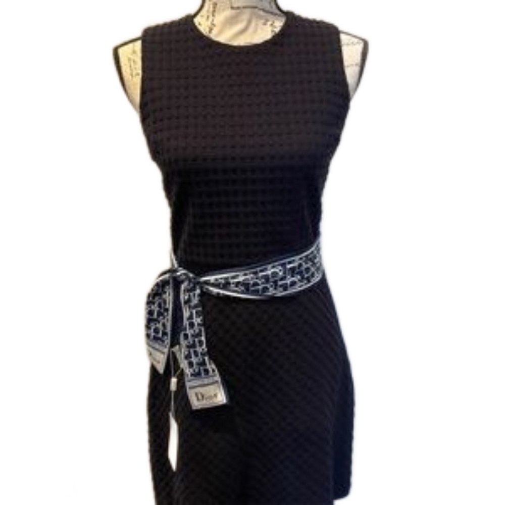 Theory Navy Textured A-line Body Cons Shift Dress Size 4